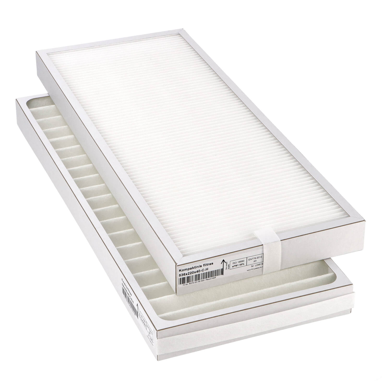 Blauberg Komfort Roto EC SE 600 Filtersatz G4+F7 (Hausmarke) 536x220x40