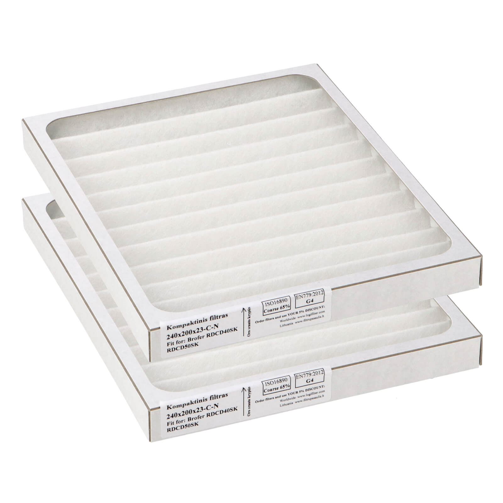 Brofer RDCD40SK-RDCD50SK Filtersatz G4+G4 240x200x23