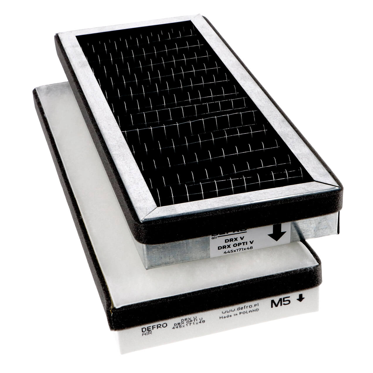 Defro DRX V - OPTI V Aktivkohlefilter-Set M5+M5(AC) (original) 445x171x48