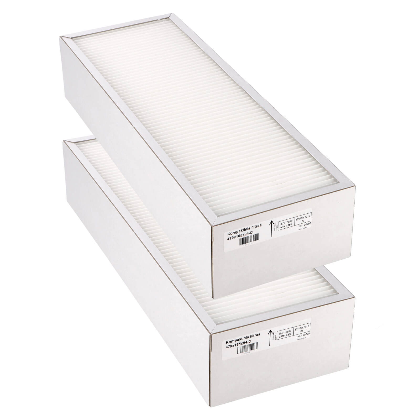 Ensy InoVent AHU-700BH-1-BV-1 Filtersatz F7+F7 (Hausmarke) 479x165x94