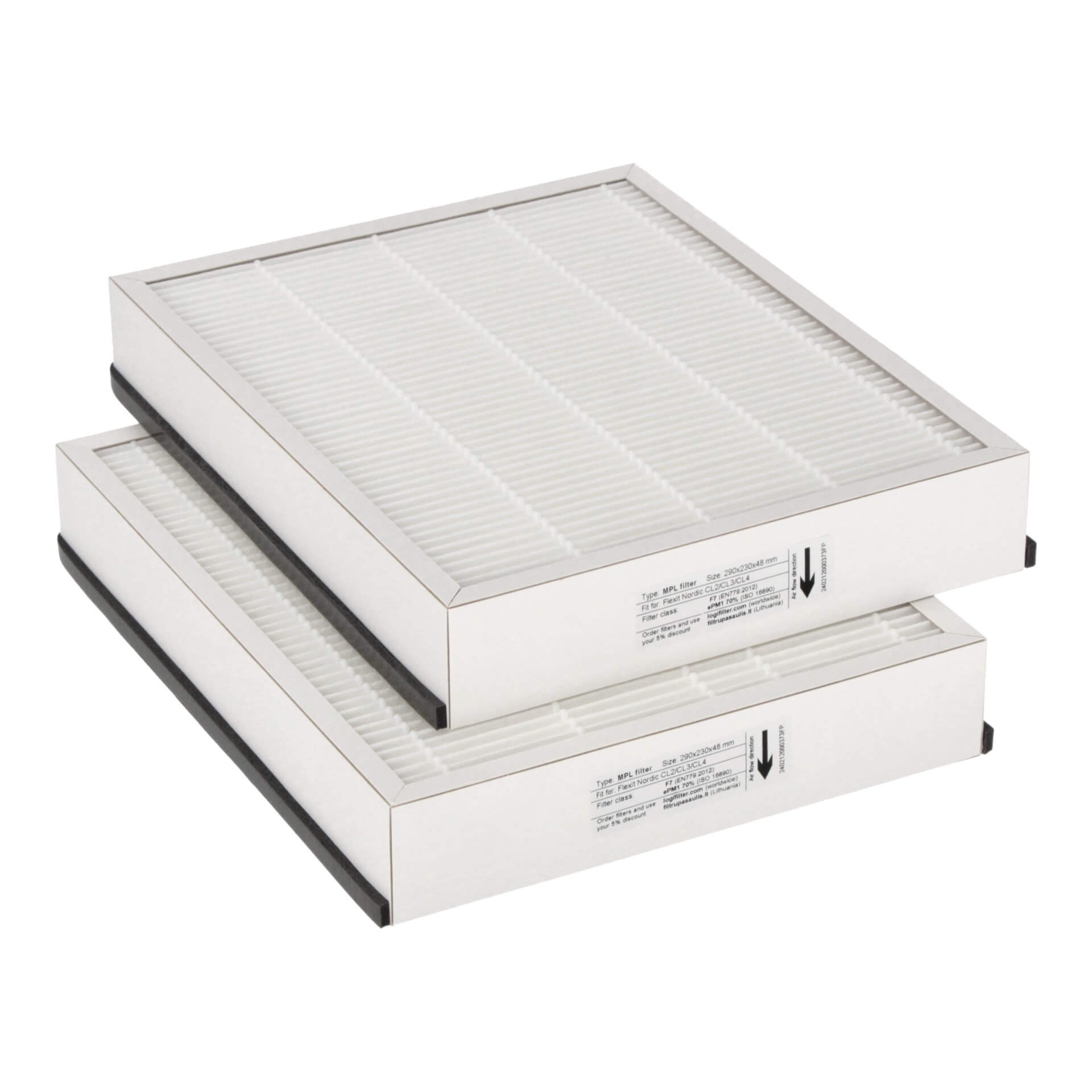 Flexit Nordic CL2-CL3-CL4 Filtersatz F7+F7 (Hausmarke) 290x230x48