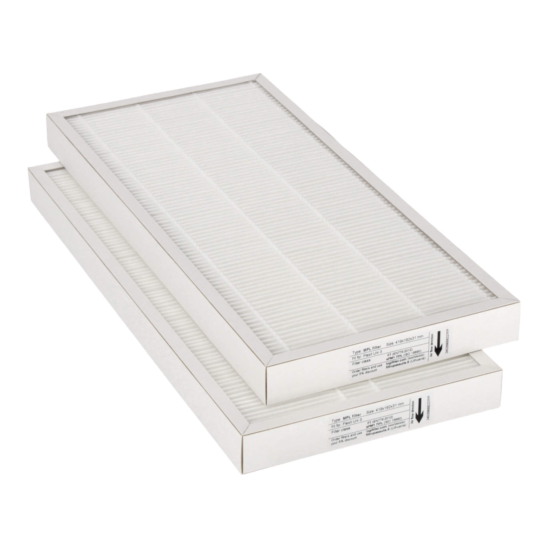 Flexit Uni 3 Filtersatz F7+F7 (Hausmarke) 419x192x31