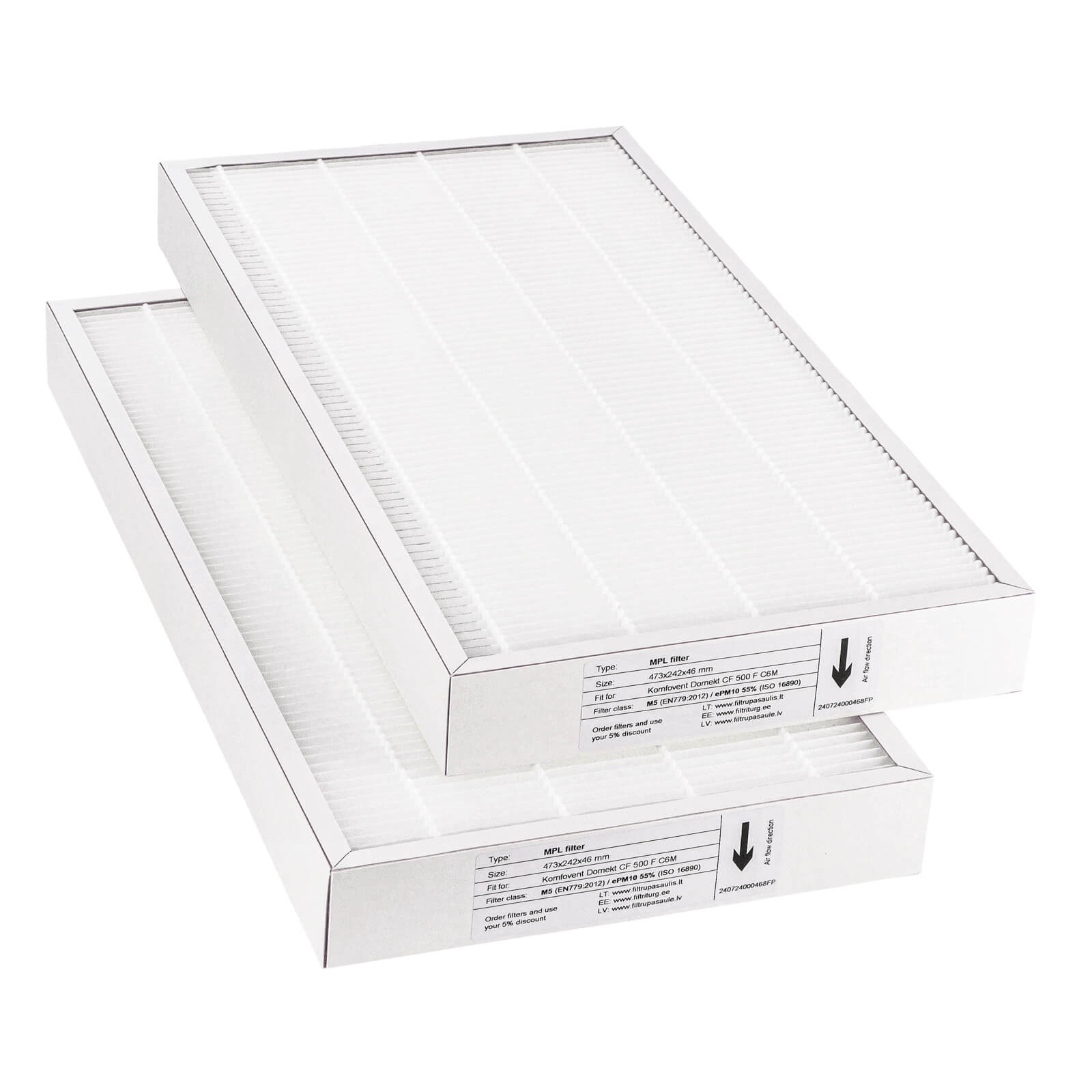 Komfovent Domekt CF 500 F C6M set de filtres M5+M5 (marque maison) 473x242x46
