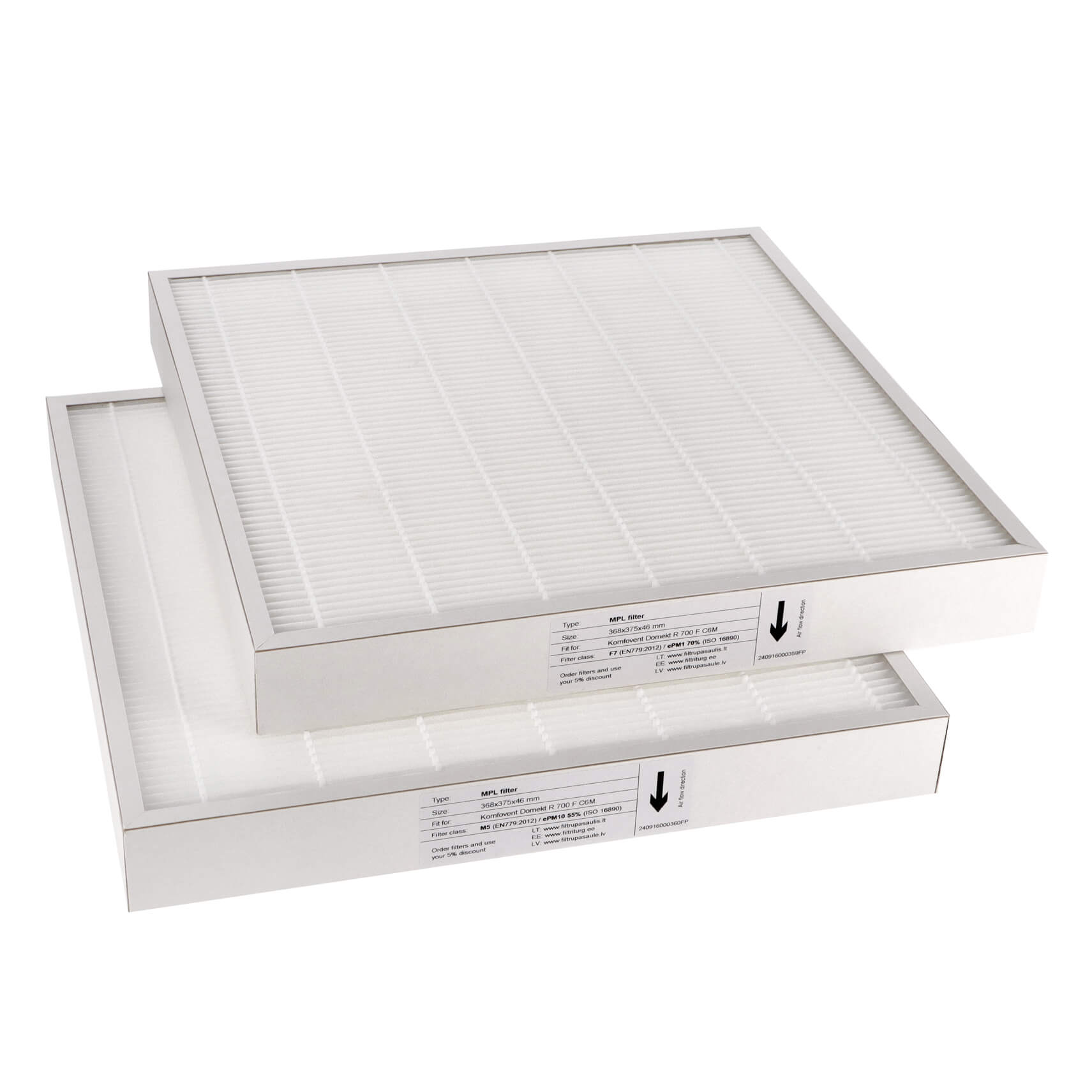 Komfovent Domekt R 700 F C6M Filtersatz M5+F7 (Hausmarke) 368x375x46