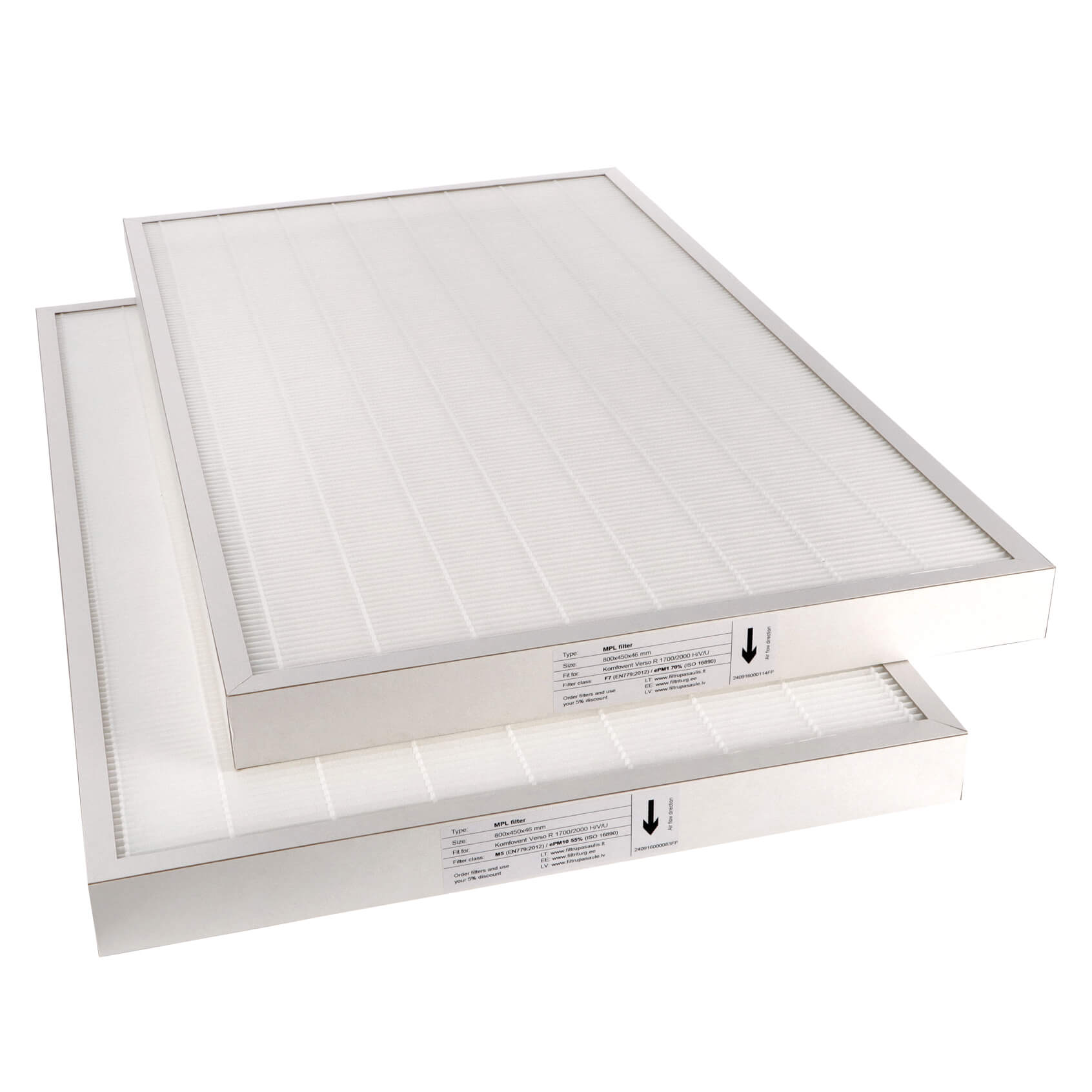 Komfovent Verso R 1700-2000 H-V-U Filtersatz M5+F7 (Hausmarke) 800x450x46