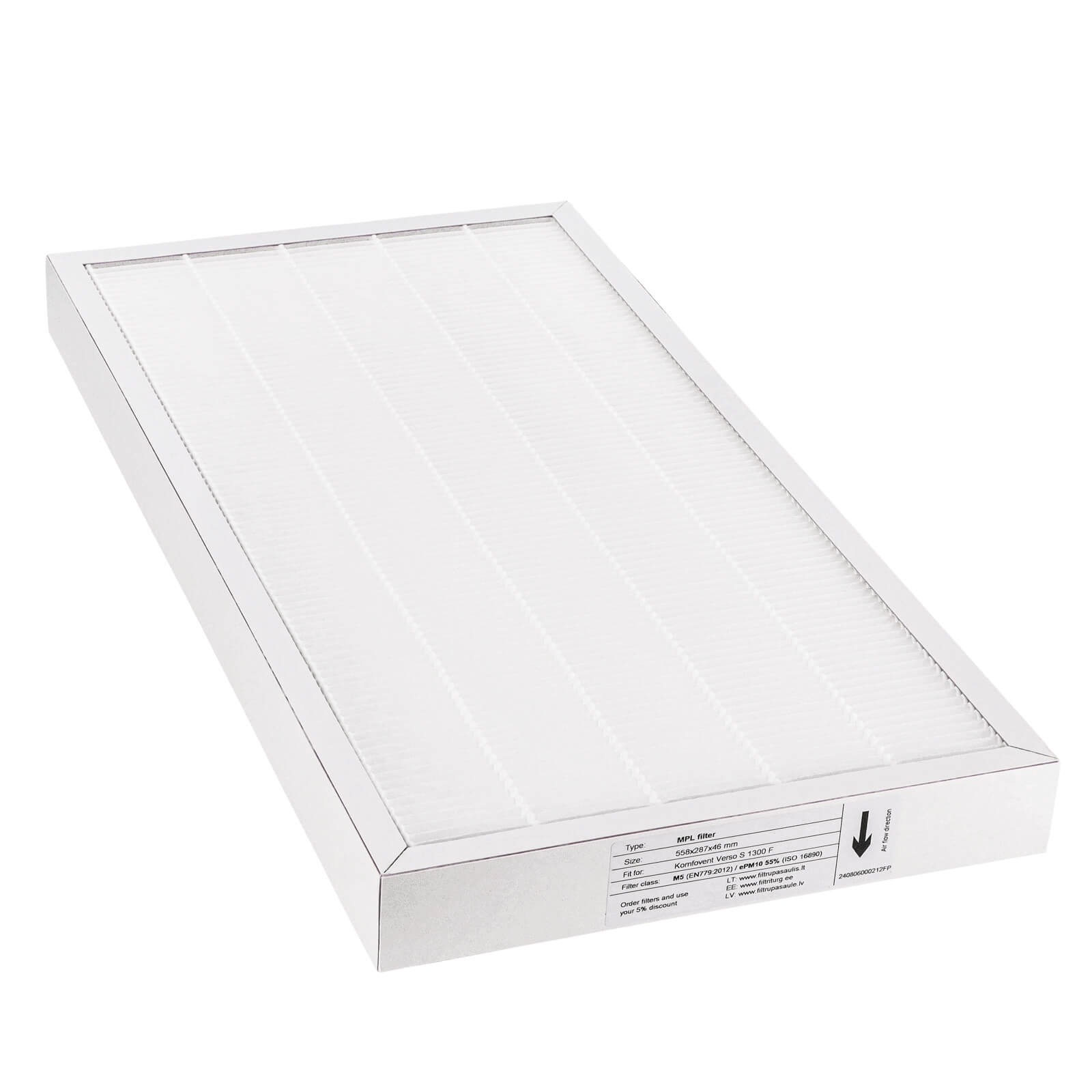 Komfovent Verso S 1300 F Filter M5 (Hausmarke) 558x287x46