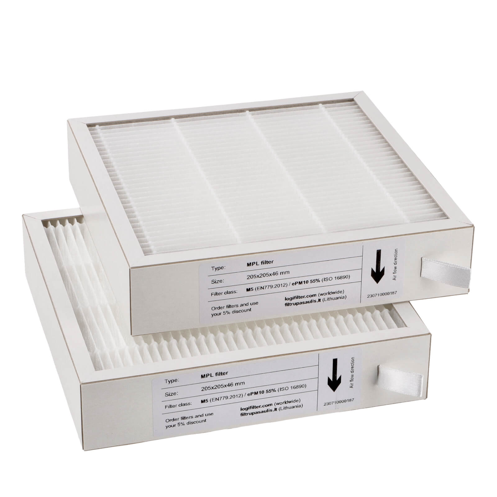 Oxygen X-Air - Easy C 01 Serie C180 - C180E - C200 - C200E - C250 Filtersatz M5+M5 (Hausmarke) 205x205x46