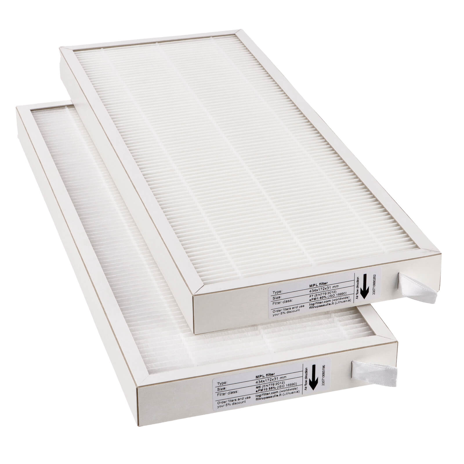 Oxygen X-Air - Easy V 02 Serie V400 - V400E - V500 - V500E - V600 Filtersatz M5+F7 (Hausmarke) 434x172x31