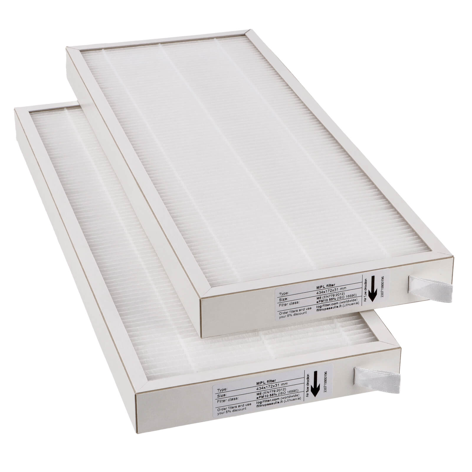 Oxygen X-Air - Easy V 02 Serie V400 - V400E - V500 - V500E - V600 Filtersatz M5+M5 (Hausmarke) 434x172x31