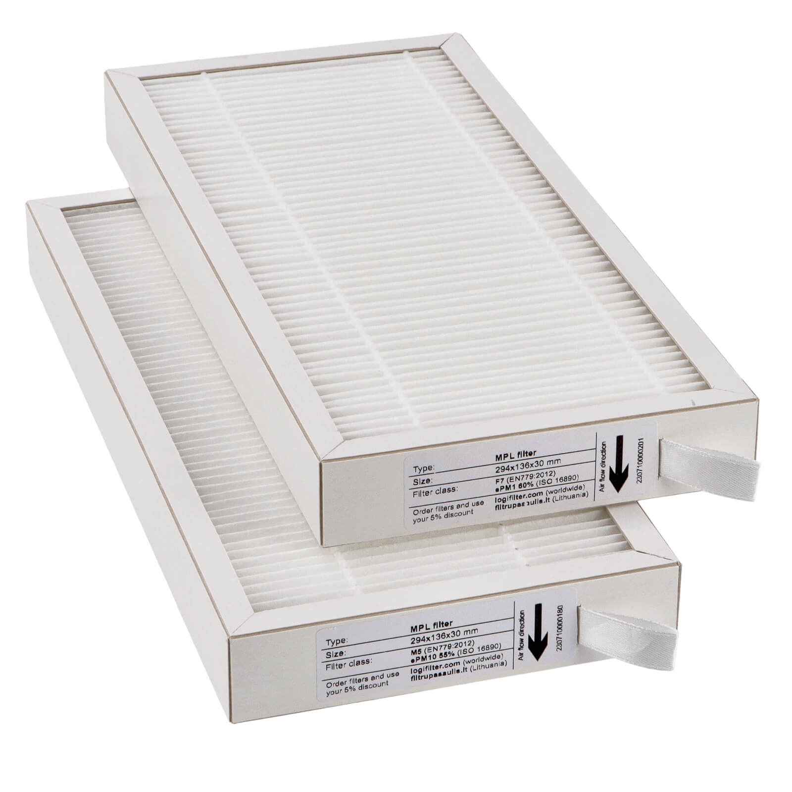 Oxygen X-Air - Easy V 03 Serie V200 - V200E Filtersatz M5+F7 (Hausmarke) 294x136x30