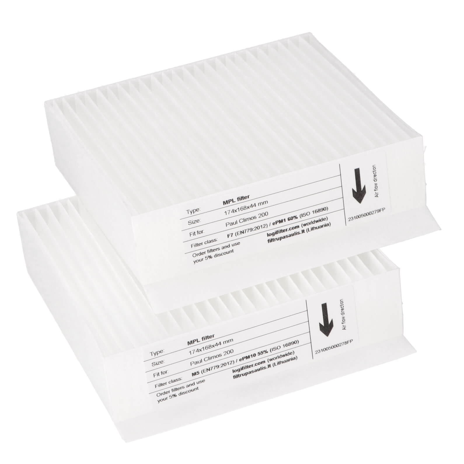 Paul Climos (F) 200 Filtersatz M5+F7 (Hausmarke) 174x168x45