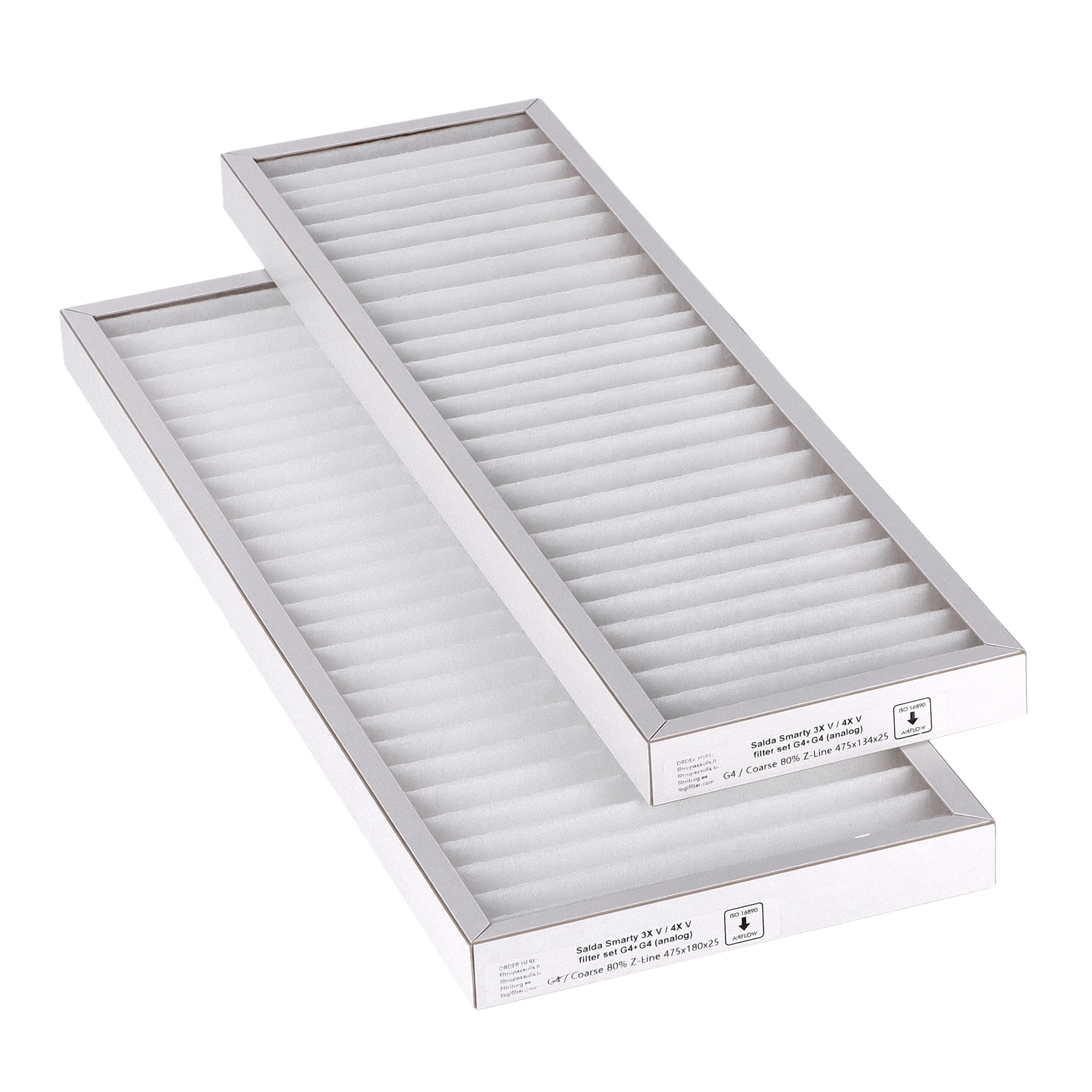 Salda Smarty 3X V - 4X V Filtersatz G4+G4 (Hausmarke) 475x180x25+475x134x25