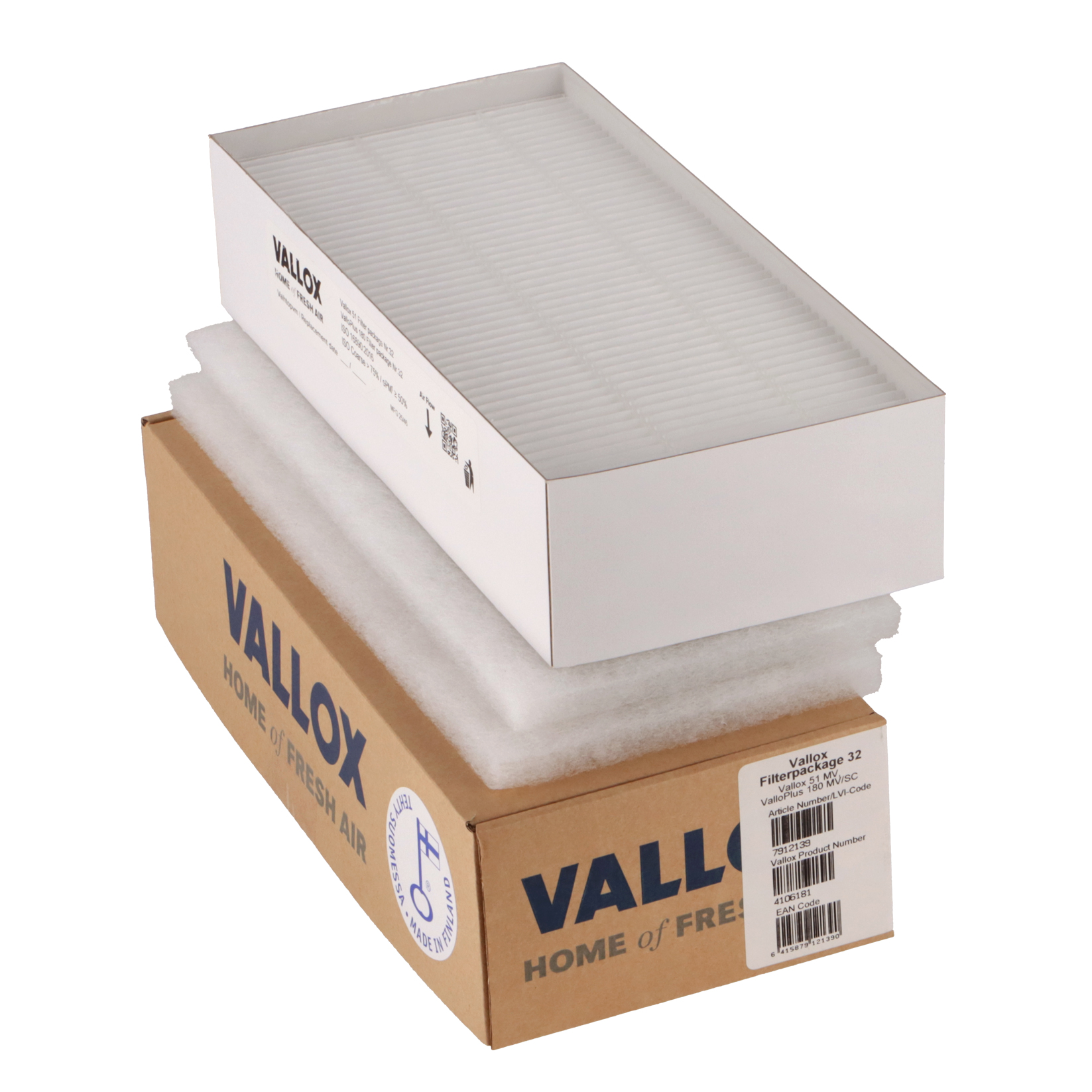 Vallox 51 MV / 51K MV filterset nr. 32 G4+G4+F7 (origineel) 316x144x20 + 316x144x20 + 318x146x70