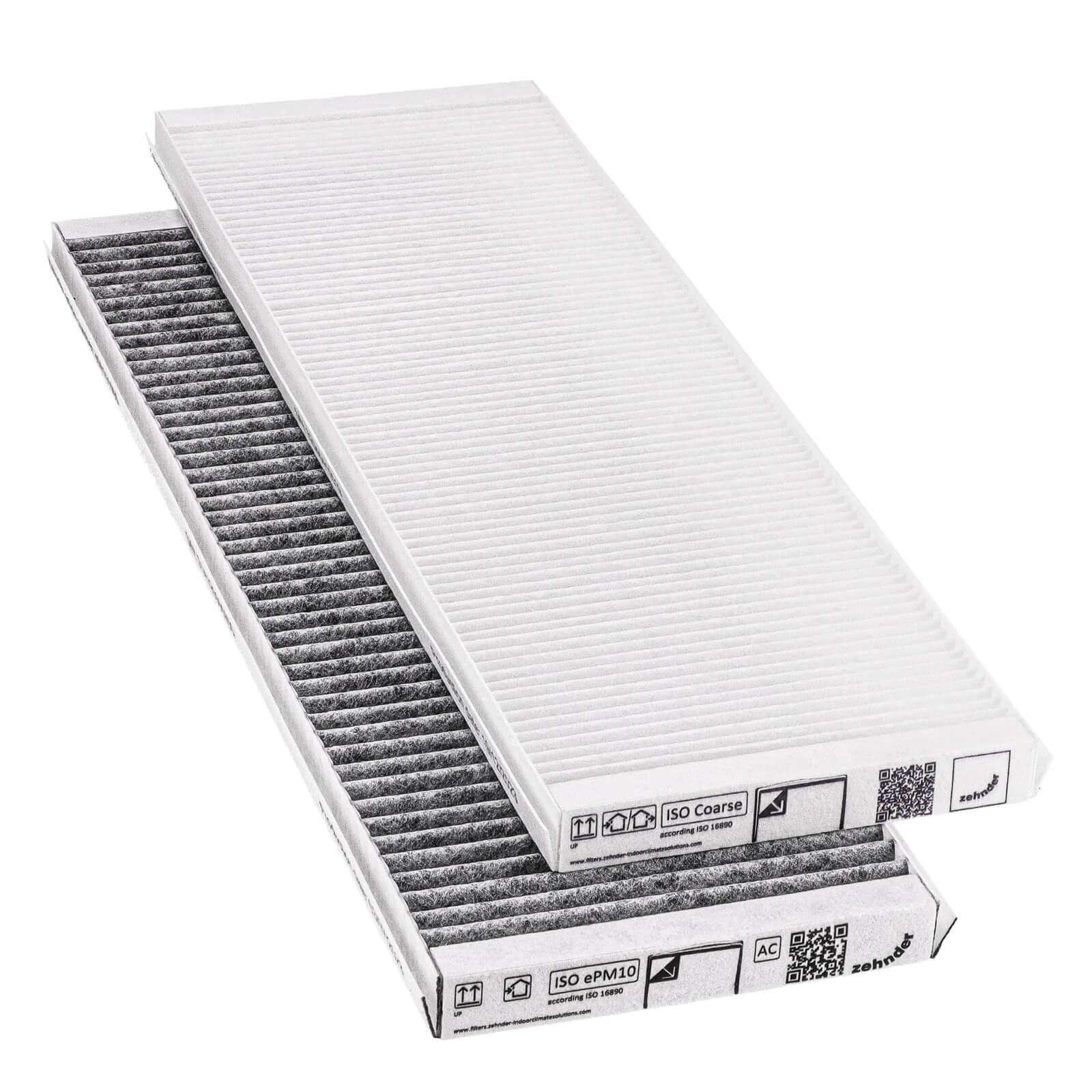 Zehnder ComfoAir Q350 - Q450 - Q600 - E350 Aktivkohlefilter-Set G4+G4(AC) (original) 500x160x23