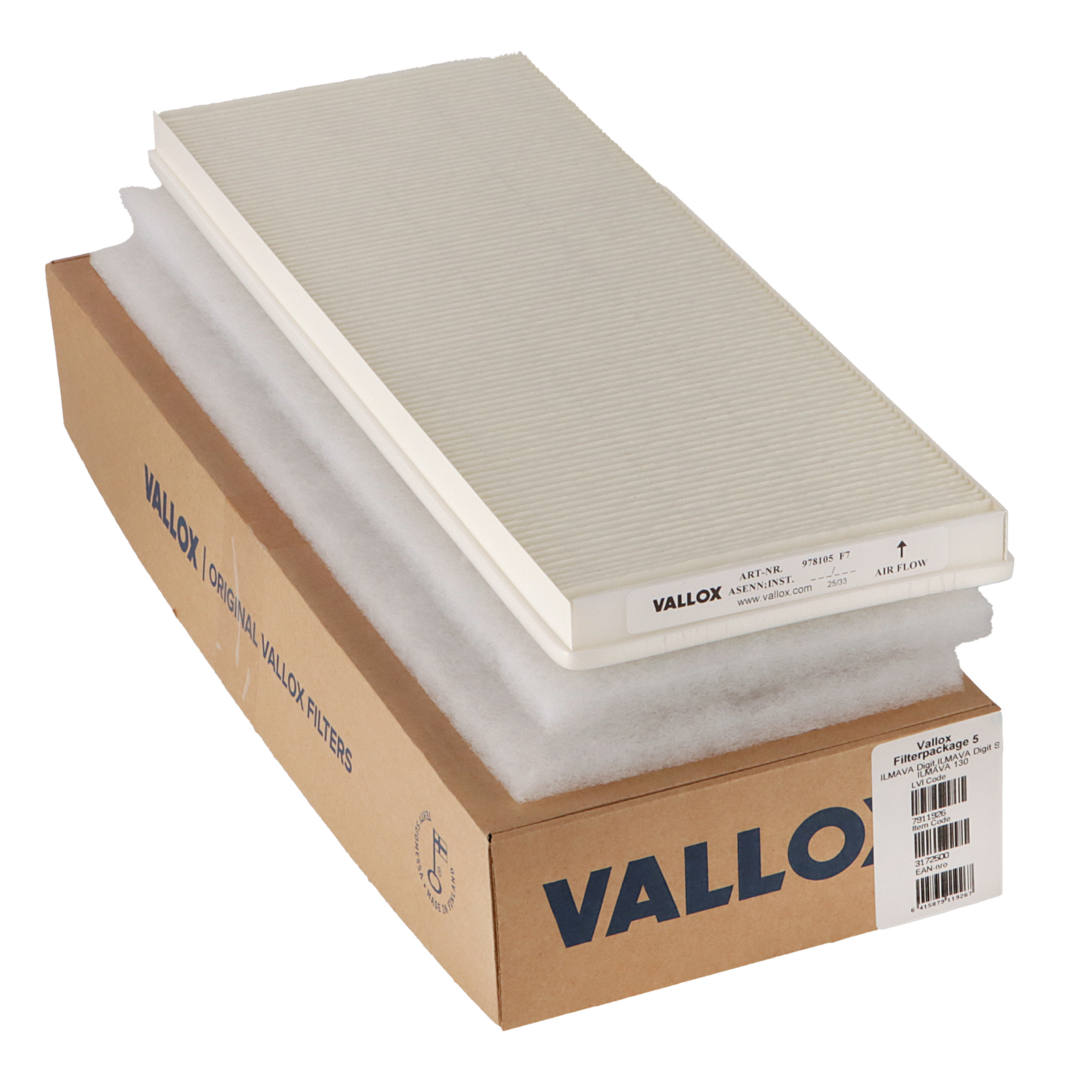 Vallox ILMAVA Digit / Digit S / 130 filterset nr. 5 G4+G4+F7 (origineel)